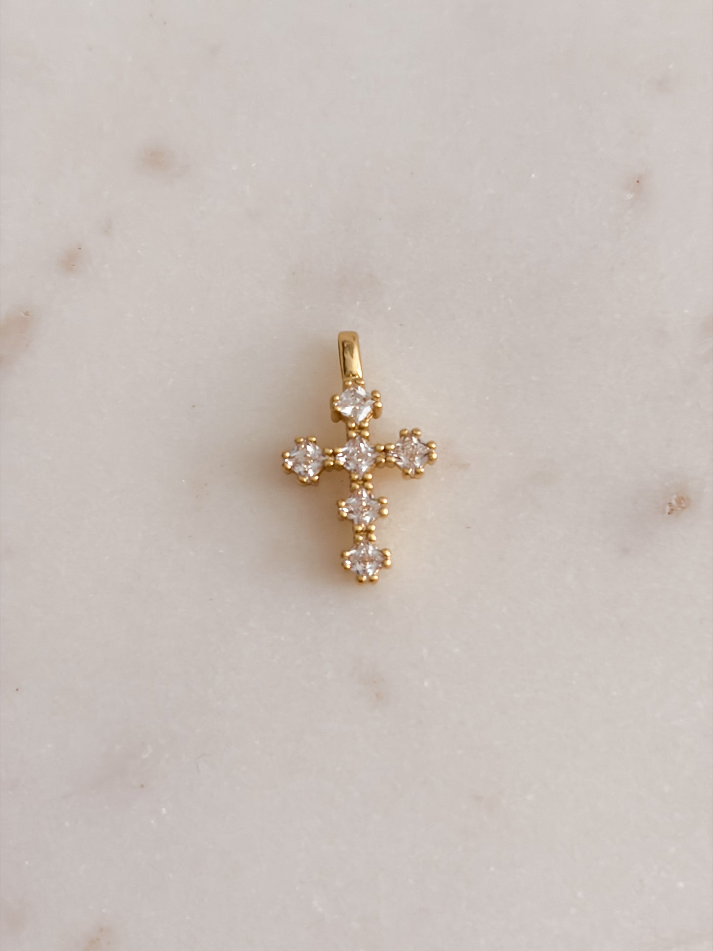 Zirconia Cross Charm